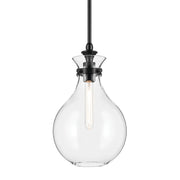 Kichler 52776 Laria 1-lt 10" Pendant - Black Clear Glass