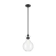 Kichler 52776 Laria 1-lt 10" Pendant - Black Clear Glass