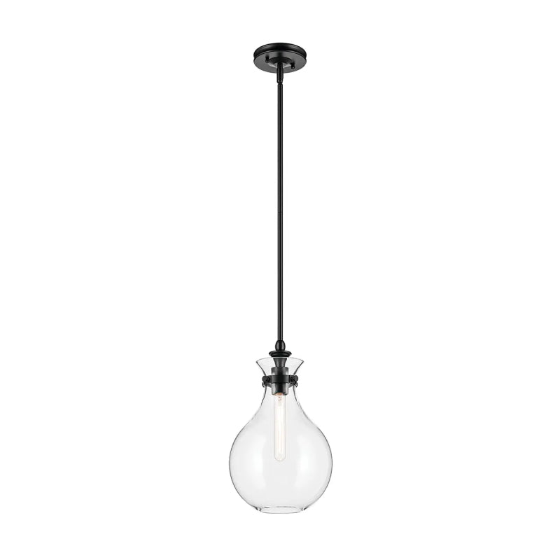 Kichler 52776 Laria 1-lt 10" Pendant - Black Clear Glass