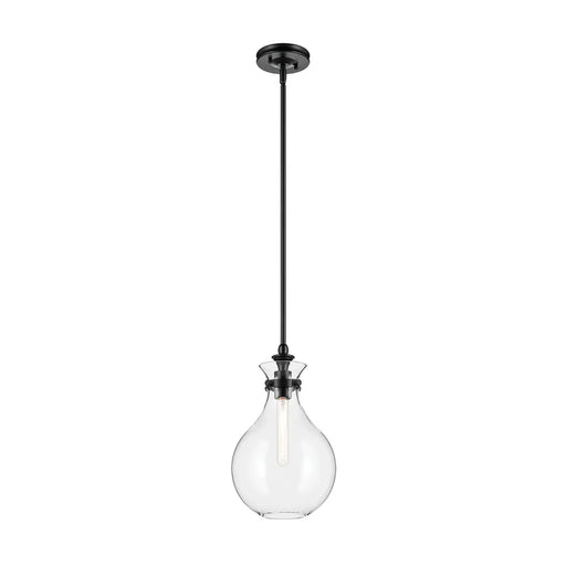Kichler 52776 Laria 1-lt 10" Pendant - Black Clear Glass