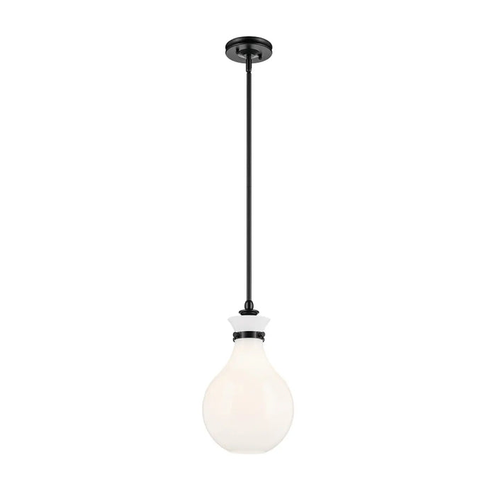 Kichler 52776 Laria 1-lt 10" Pendant - Black White Glass
