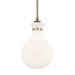 Kichler 52776 Laria 1-lt 10" Pendant - Champagne Bronze White Glass