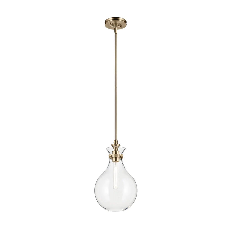 Kichler 52776 Laria 1-lt 10" Pendant - Champagne Bronze Clear Glass