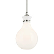 Kichler 52776 Laria 1-lt 10" Pendant - Polished Nickel White Glass