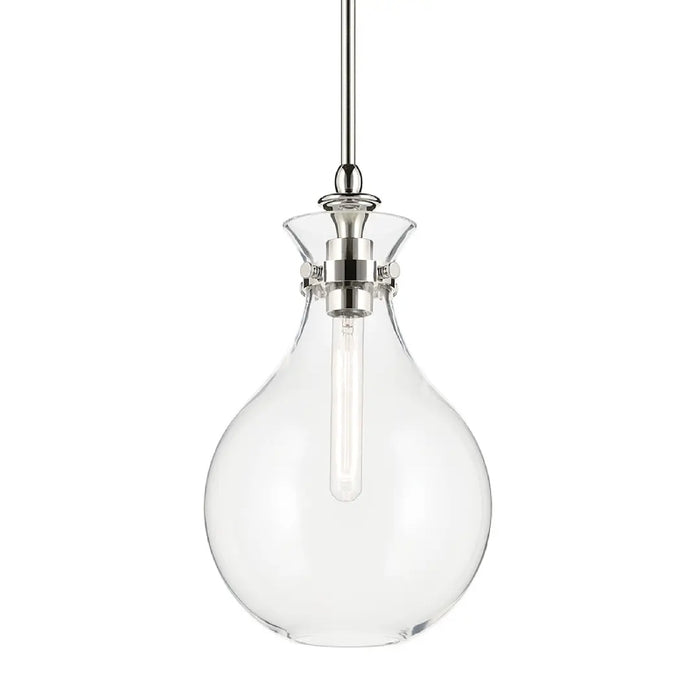 Kichler 52776 Laria 1-lt 10" Pendant - Polished Nickel Clear Glass