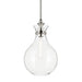 Kichler 52776 Laria 1-lt 10" Pendant - Polished Nickel Clear Glass