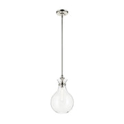 Kichler 52776 Laria 1-lt 10" Pendant - Polished Nickel Clear Glass