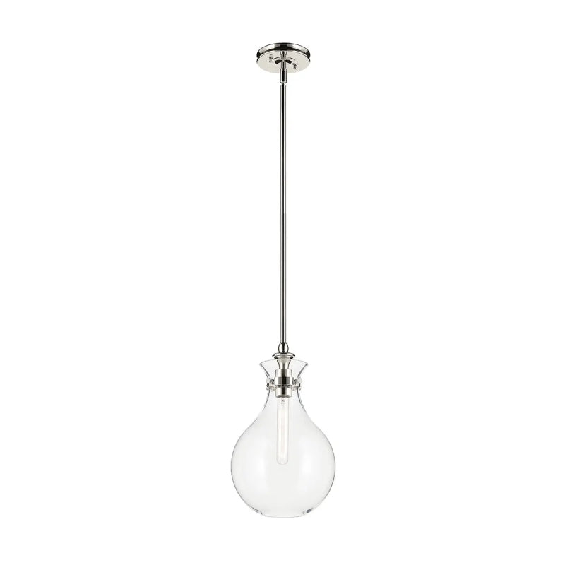 Kichler 52776 Laria 1-lt 10" Pendant - Polished Nickel Clear Glass