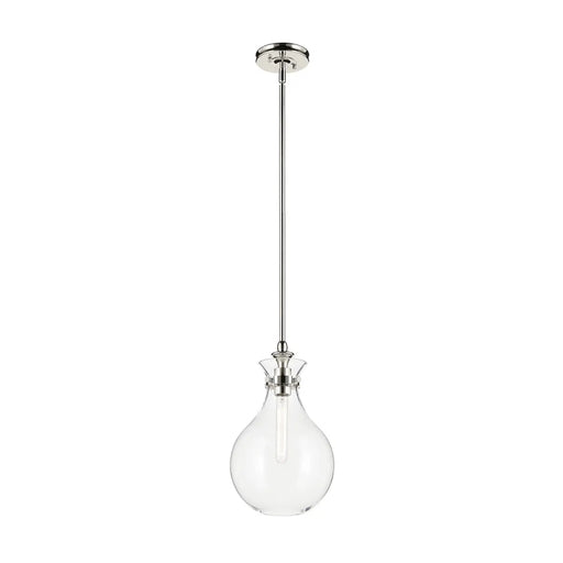 Kichler 52776 Laria 1-lt 10" Pendant - Polished Nickel Clear Glass