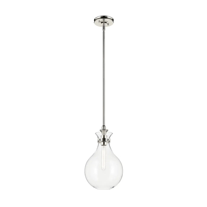 Kichler 52776 Laria 1-lt 10" Pendant - Polished Nickel Clear Glass