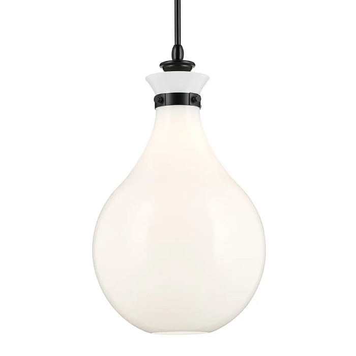 Kichler 52777 Laria 1-lt 14" Pendant - Black White Glass