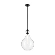 Kichler 52777 Laria 1-lt 14" Pendant - Black Clear Glass