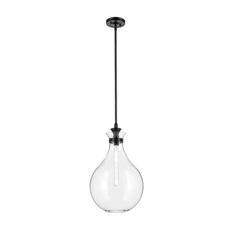 Kichler 52777 Laria 1-lt 14" Pendant - Black Clear Glass