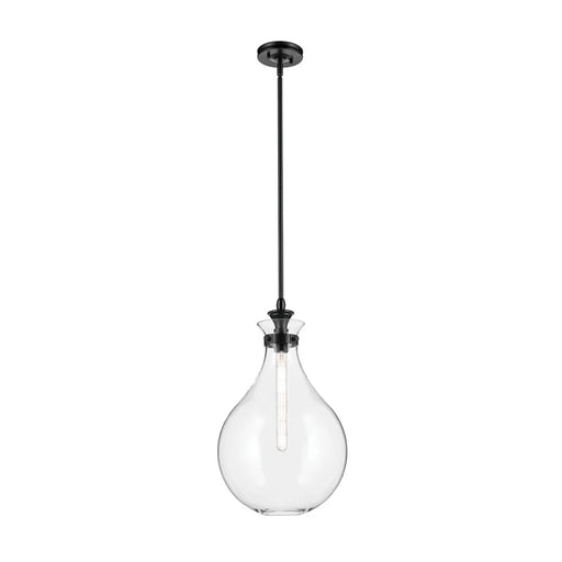 Kichler 52777 Laria 1-lt 14" Pendant - Black Clear Glass