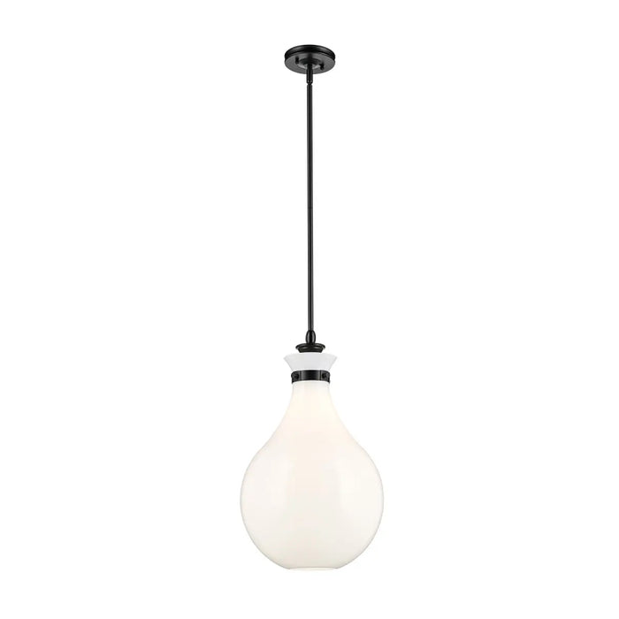 Kichler 52777 Laria 1-lt 14" Pendant - Black White Glass
