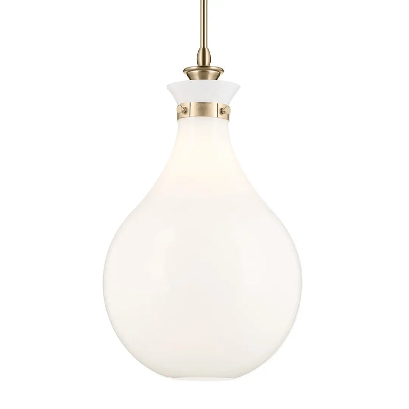 Kichler 52777 Laria 1-lt 14" Pendant - Champagne Bronze White Glass