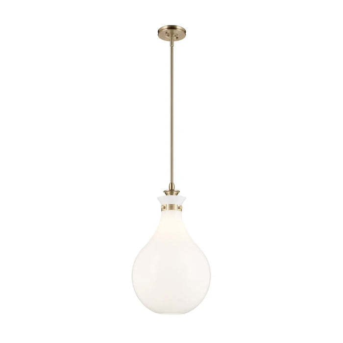 Kichler 52777 Laria 1-lt 14" Pendant - Champagne Bronze White Glass