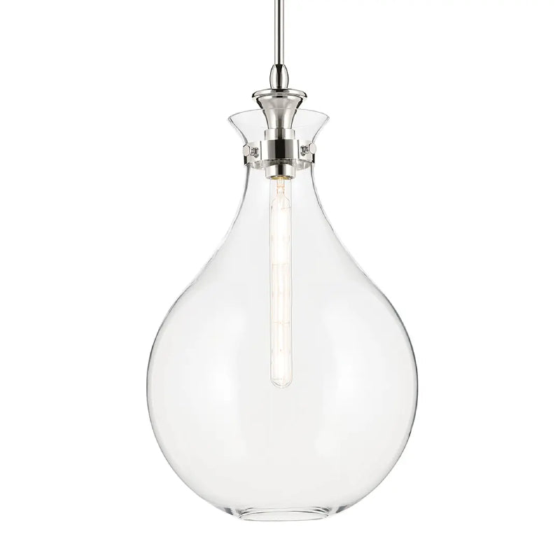 Kichler 52777 Laria 1-lt 14" Pendant - Polished Nickel Clear Glass