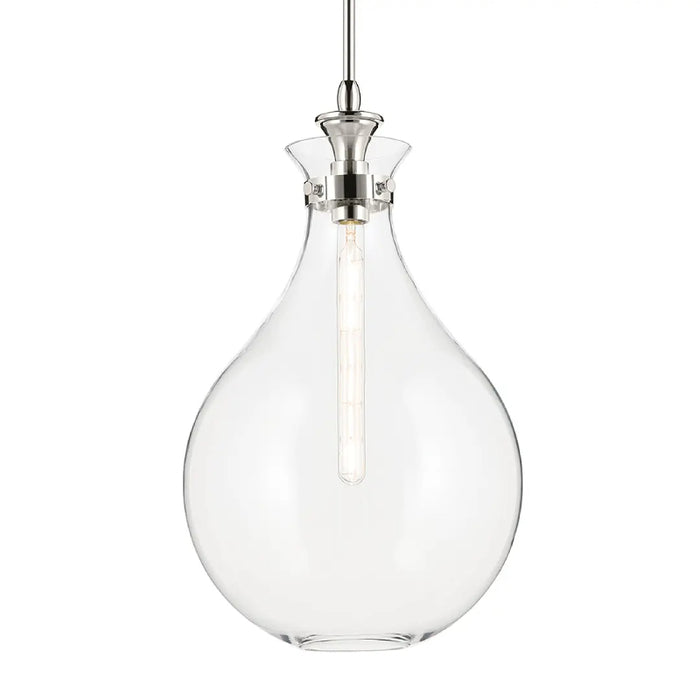 Kichler 52777 Laria 1-lt 14" Pendant - Polished Nickel Clear Glass