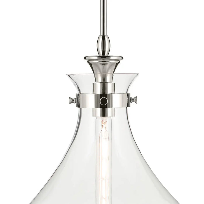 Kichler 52777 Laria 1-lt 14" Pendant - Polished Nickel Clear Glass