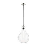 Kichler 52777 Laria 1-lt 14" Pendant - Polished Nickel Clear Glass