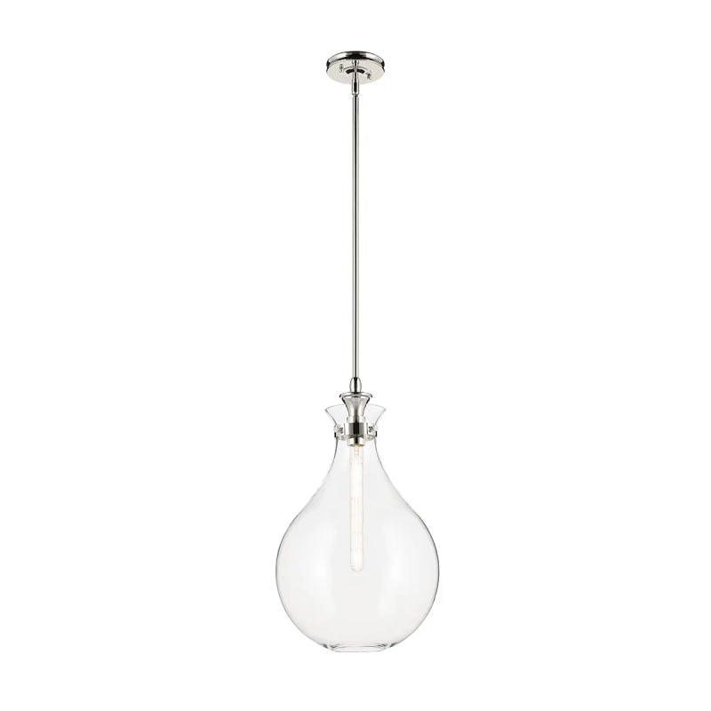 Kichler 52777 Laria 1-lt 14" Pendant - Polished Nickel Clear Glass
