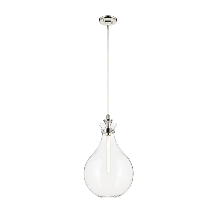 Kichler 52777 Laria 1-lt 14" Pendant - Polished Nickel Clear Glass