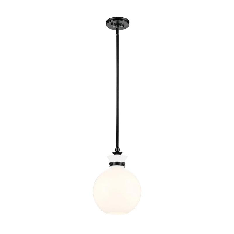 Kichler 52778 Laria 1-lt 10" Pendant - Black White Glass