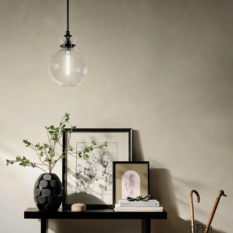 Kichler 52778 Laria 1-lt 10" Pendant - Black Clear Glass