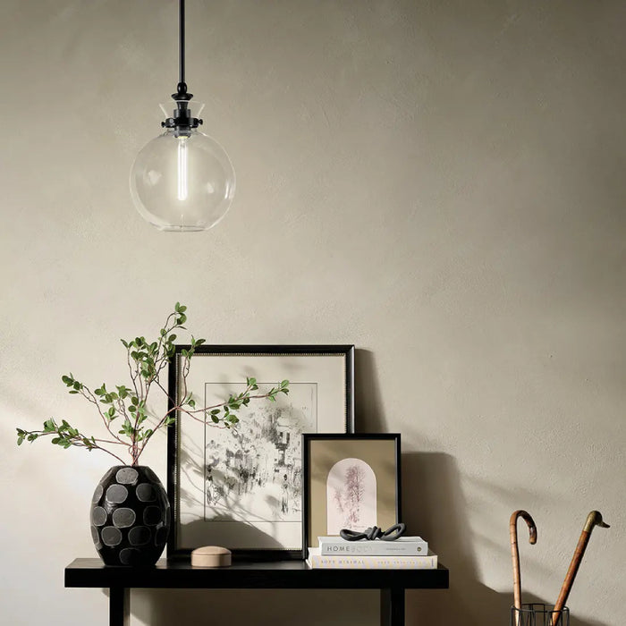 Kichler 52778 Laria 1-lt 10" Pendant - Black Clear Glass
