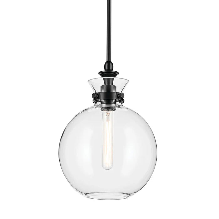 Kichler 52778 Laria 1-lt 10" Pendant - Black Clear Glass