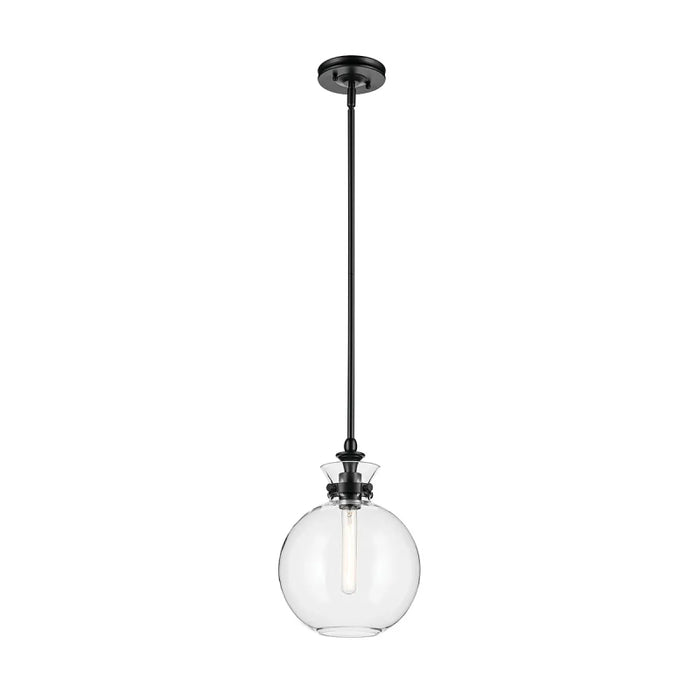 Kichler 52778 Laria 1-lt 10" Pendant - Black Clear Glass