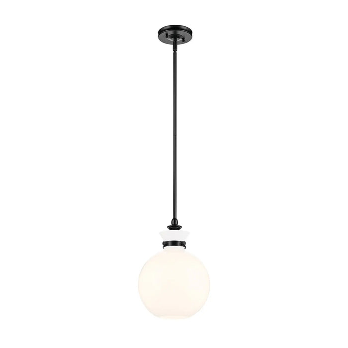 Kichler 52778 Laria 1-lt 10" Pendant - Black White Glass