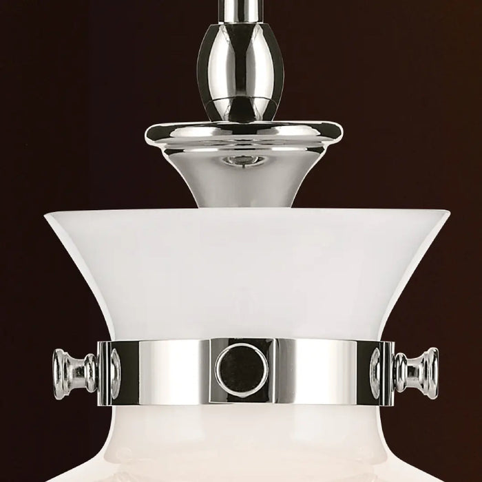 Kichler 52778 Laria 1-lt 10" Pendant - Polished Nickel White Glass