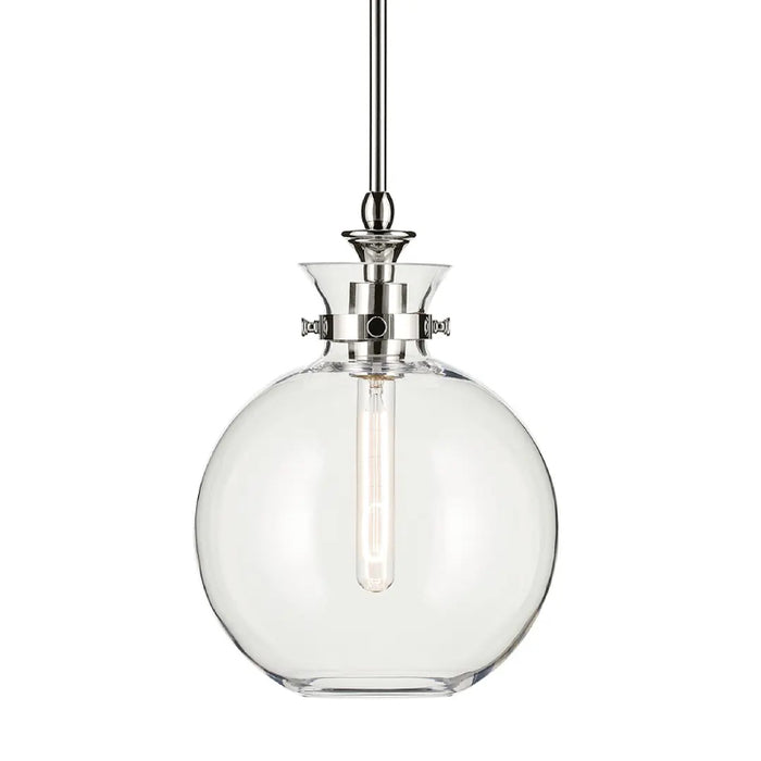 Kichler 52778 Laria 1-lt 10" Pendant - Polished Nickel Clear Glass