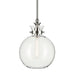Kichler 52778 Laria 1-lt 10" Pendant - Polished Nickel Clear Glass