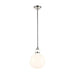 Kichler 52778 Laria 1-lt 10" Pendant - Polished Nickel White Glass