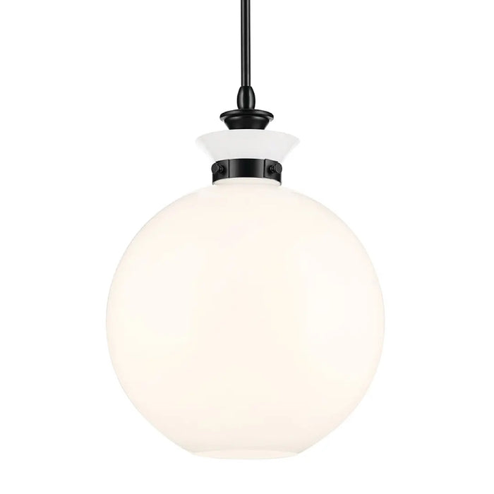 Kichler 52779 Laria 1-lt 15" Pendant - Black White Round Glass