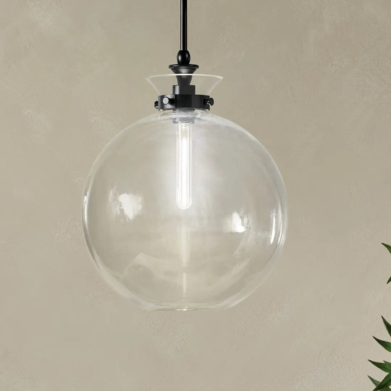 Kichler 52779 Laria 1-lt 15" Pendant - Black Clear Round Glass