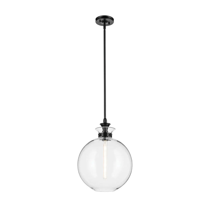 Kichler 52779 Laria 1-lt 15" Pendant - Black - Clear Round Glass