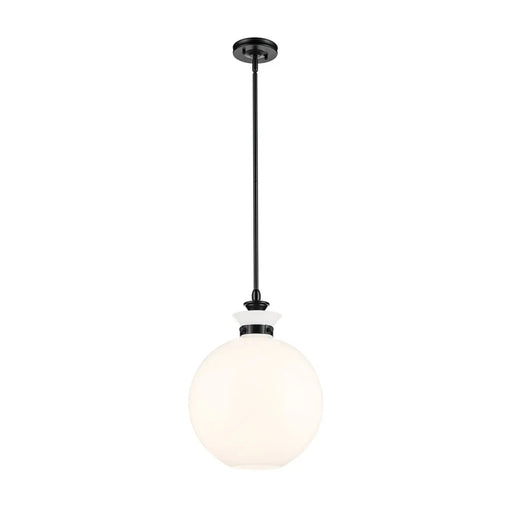Kichler 52779 Laria 1-lt 15" Pendant - Black White Round Glass