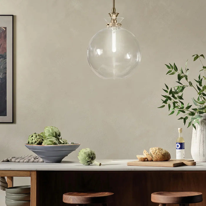 Kichler 52779 Laria 1-lt 15" Pendant - Champagne Bronze Clear Round Glass