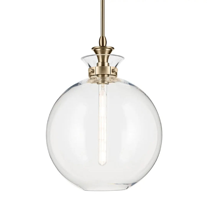 Kichler 52779 Laria 1-lt 15" Pendant - Champagne Bronze Clear Round Glass