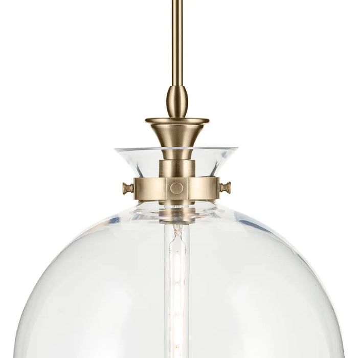 Kichler 52779 Laria 1-lt 15" Pendant - Champagne Bronze Clear Round Glass