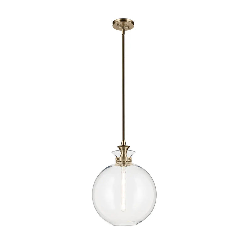 Kichler 52779 Laria 1-lt 15" Pendant - Champagne Bronze - Clear Round Glass