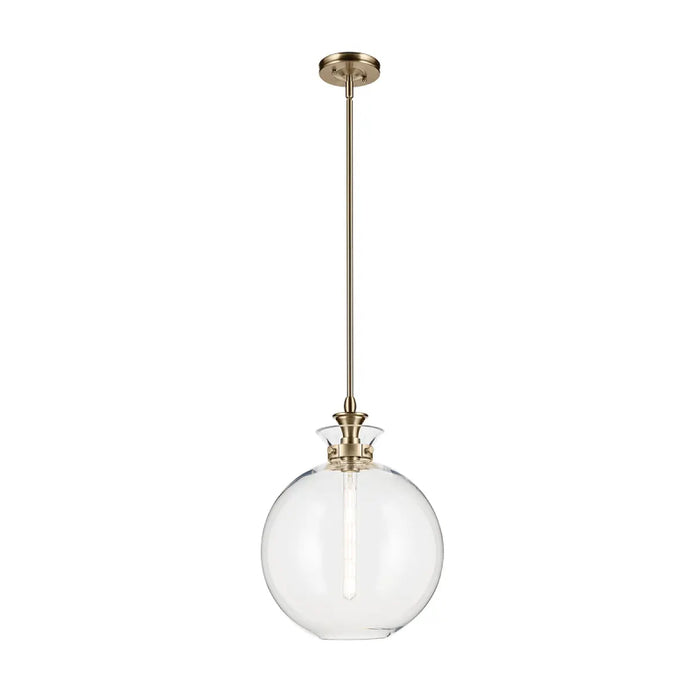 Kichler 52779 Laria 1-lt 15" Pendant - Champagne Bronze - Clear Round Glass