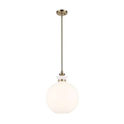 Kichler 52779 Laria 1-lt 15" Pendant - Champagne Bronze White Round Glass