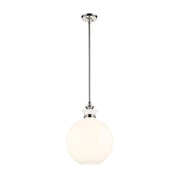 Kichler 52779 Laria 1-lt 15" Pendant - Polished Nickel White Round Glass
