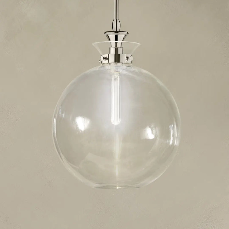 Kichler 52779 Laria 1-lt 15" Pendant - Polished Nickel Clear Round Glass