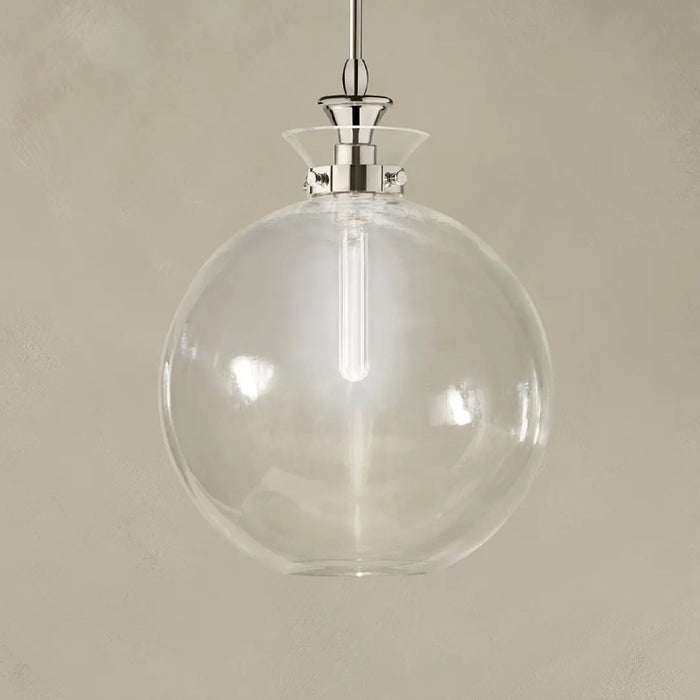 Kichler 52779 Laria 1-lt 15" Pendant - Polished Nickel Clear Round Glass